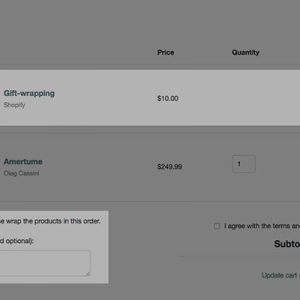 Add a gift-wrap option to your cart page