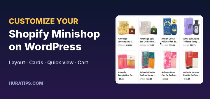 Customize a Shopify minishop on WordPress